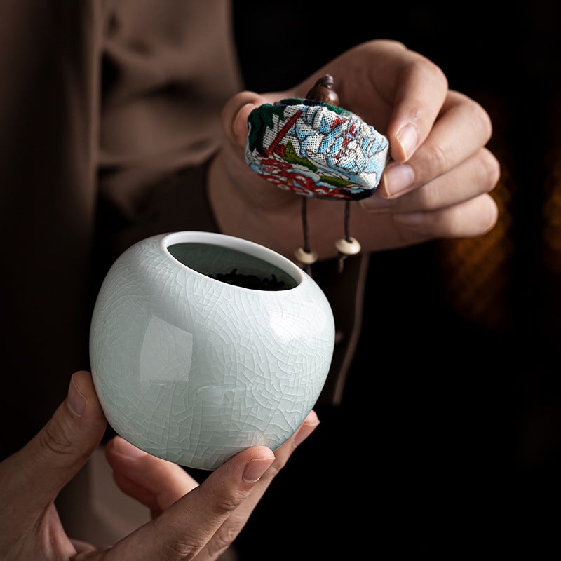 Jadeite Ge Kiln Travel Tea Set With Ice Crack Pattern, Suitable For Outdoor Portable Ceramic Quick Cup Business Gift - Image 3